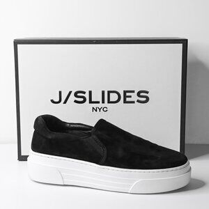 J SLIDES NYC Women's Black Silk Suede Aileen Slip On Platform Sneakers - Size 9
